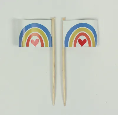 Produktbild von Party Picker Regenbogen bunt Papierfähnchen