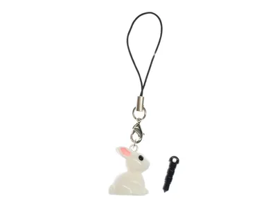 Produktbild von Hase Häschen Kaninchen Handyanhänger Miniblings Osterhase weiß rosa Ohren