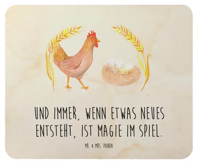 Produktbild von Mr. & Mrs. Panda Mousepad Huhn Stolz - Vintage - Geschenk, Spruch, Landwirtin, mausteppich, Schwangerschaft, Hahn, Mauspad, laptop, Mouse Pad, Hühner, Bauernhof, Hof