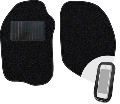 Produktbild von moto-MOLTICO Vorne Fußmatten Auto Velours Autoteppiche Schwarz Automatten Set 2-teilig passend für Mitsubishi Colt 1992-1996