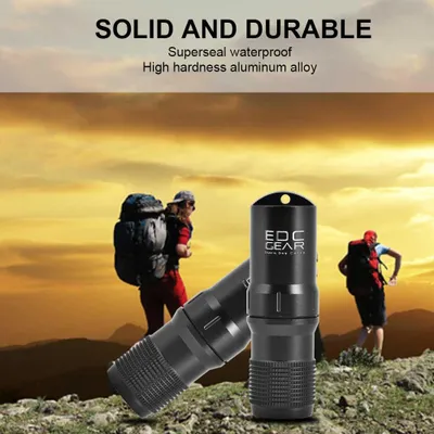 Image de Etui étanche en aluminium pour pilules de survie, boîte de rangement d'urgence (noir)