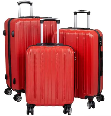 Produktbild von JUNG Trolleyset LM948 Koffer Set 3 tlg ABS-Hartschale, mit Zahlenschloß Teleskopgriff, (Hartschalen Koffer, Trolley, Reisekoffer Set 3 Teilig,Trolley