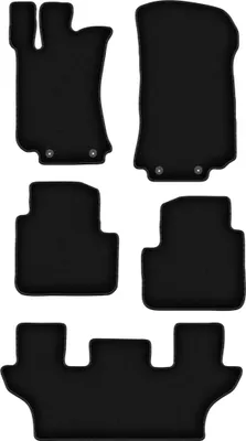 Obrázek produktu pro Velurové autokoberce na míru pro Mercedes R251 / V251 (2005-2013, 7 osob) černé, sada 5 ks, s úchyty
