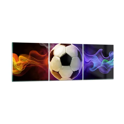 Produktbild von Bilder auf glas - Abstrakt ball flamme fußball - 90x30cm - Glasbilder - Wandbilder - Kunstdruck - zum Aufhängen bereit - Wanddekoration aus Glas - Glas Bilder - Wandbild auf Glas - GCA90x30-2111