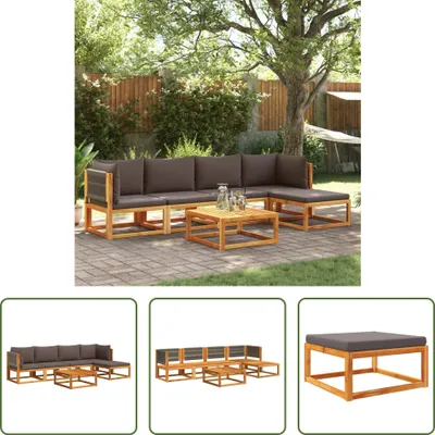 Produktbild von The Living Store 6-tlg. Garten-Sofagarnitur mit Kissen Massivholz Akazie