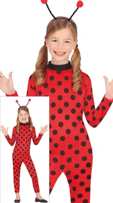 Produktbild von Marienkaefer Karneval Kostuem Rot Haarreif Jumpsuit Kinder Punkte Fasching Outfits Antennen Maedchen Verkleidung Party Kleidung Suit Fest, Größe: 110/116 Farbe: Rot