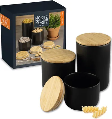 Image de Moritz & Moritz Boîte à provisions Noir Set
