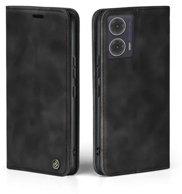 Produktbild von Handy Hülle für Motorola G35 5G Klapphülle Bookcase Flip Cover Handy Tasche Etui Farbe: Schwarz