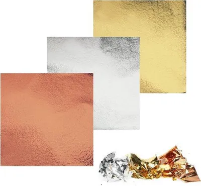 Produktbild von Goldschmiedemetaal 8 x 85 cm 3-farben Goudfolie Imitatblatt DIY Kunstprojekt