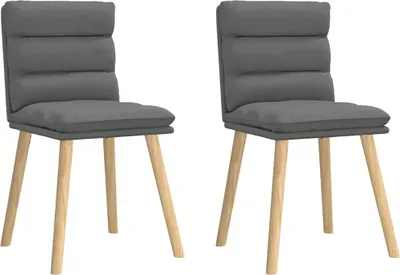 Image de Chaises à manger lot de 2 gris foncé tissu