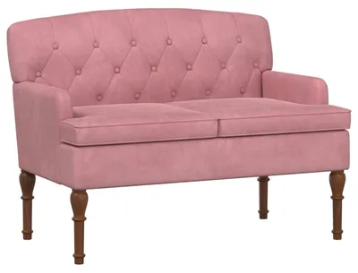 Obrázek produktu pro vidaXL Dvoudílná sedačka s knoflíkovým prošíváním, růžová, 111 x 65 x 79 cm, samet
