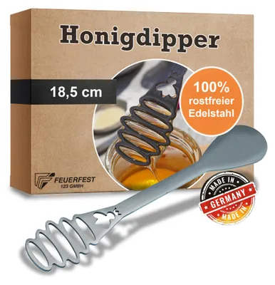 Produktbild von Honigdipper Wabenmotiv Edelstahl
