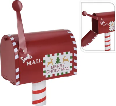 Produktbild von Dekorativer Roter Weihnachts-Briefkasten 26cm für festliche Weihnachtsszene
