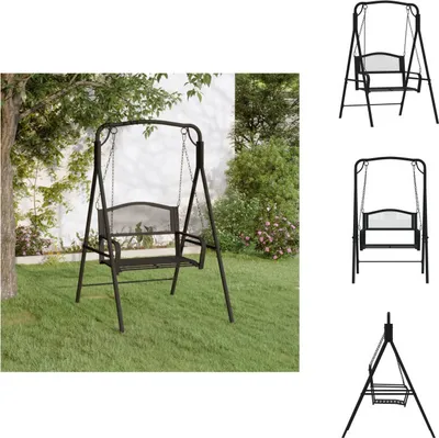 Produktbild von vidaXL Hollywoodschaukel 124 cm Schwarz Stahl -  Gartenbänke