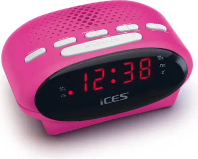 Immagine prodotto di Radiosveglia FM rosa con doppia sveglia e funzione snooze