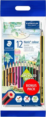 Produktbild von Noris Farbe 185 Buntstifte – 12 Farben + Bleistift und Radiergummi