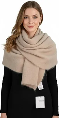 Image de Écharpe pour femme Delicatelove Madrid en alpaga beige