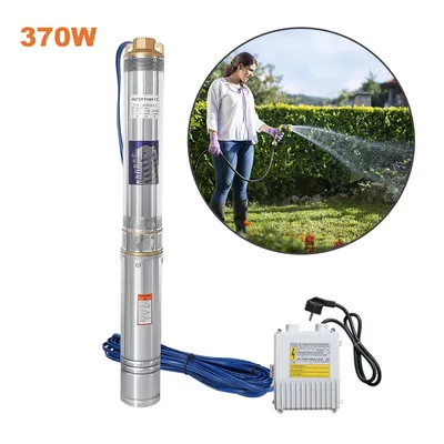 Produktbild von Jopassy Tiefbrunnenpumpe 0.37 kW Tiefbrunnenpumpe Edelstahl mit 20 m Verbindungskabel Lieferhöhe Max.34 m bis 4.000 L/h Fördermenge Brunnenpumpe Sandverträglich Tauchdruckpumpe 3.4 bar