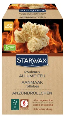 Produktbild von STARWAX Feueranzünderrollen Grill Kamin Ofen natürlich schnell sauber geruchlos