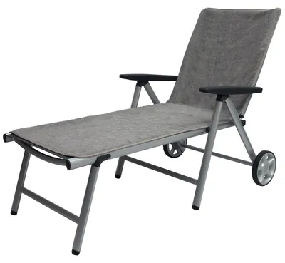 Produktbild von Beautissu XL Frottee Handtuch für Sonnenliege Marbella, 70x200cm, Grau