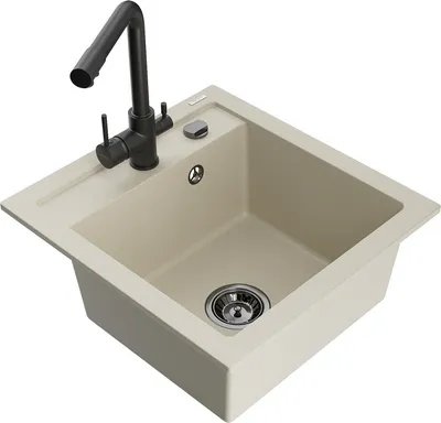 Produktbild von Mexen Vito 1-Becken-Granit-Spüle mit Mischbatterie Duero, Beige - 6503-69-671600-70