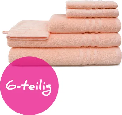 Produktbild von grace grand spa Frottier-Handtuch-Set 6-teilig mit hochwertiger Verarbeitung Apricot One Size