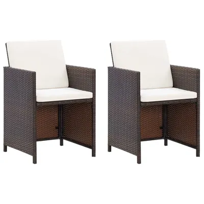 Image de vidaXL Ensemble de 4 chaises et tabourets de jardin en poly rotin brun