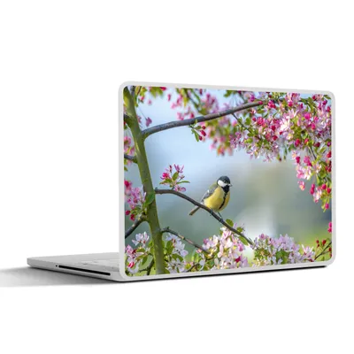 Produktbild von MuchoWow® Laptop Aufkleber Sticker Cover Vogel - Baum - Blüte 25x18 cm - Laptop-Deko