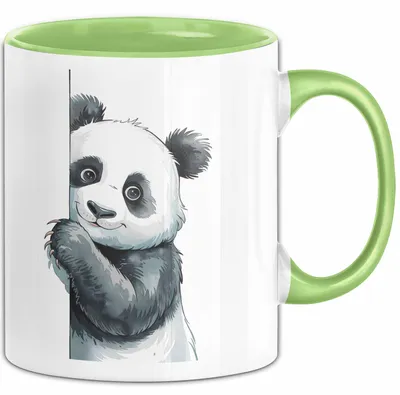Produktbild von Süßer Panda Tasse Geschenk Lustige Geschenkidee Spruch (Grün)