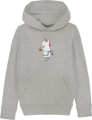 Produktbild von Mr. & Mrs. Panda Kinderpullover Einhorn Muffin 5-6 Jahre (110/116) - Heather Grey - Geschenk, Kekse, Hoody, Unicorn, Sweatshirt, Hoodie, Pullover, Geburtstagsgrüße