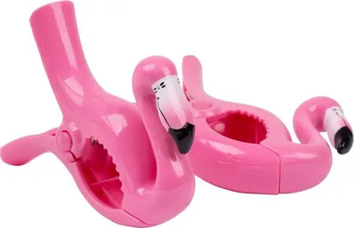 Immagine prodotto di Mollette per teli da spiaggia, 13x9x3 cm, 2 pz, fenicotteri