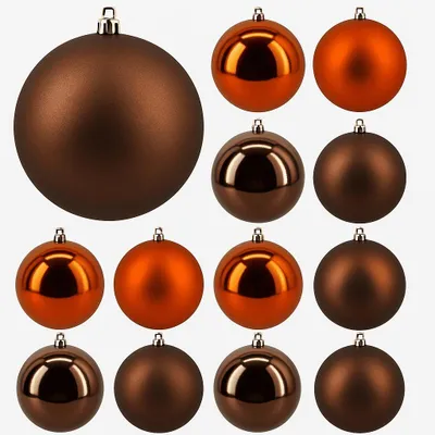 Produktbild von 24 Weihnachtskugeln für Draußen Christbaumkugeln Outdoor Kugeln Ø10cm Braun
