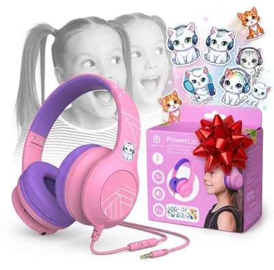 Obrázok produktu pre PowerLocus PLED Kids káblové slúchadlá pre deti – bezpečné, Obrázok generovaný UI
