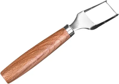 Produktbild von Wassermelonenschneider aus Edelstahl und Holz für zu Hause | Wassermelonenhobel mit scharfen Klingen zum Würfelschneiden und für Gemüse