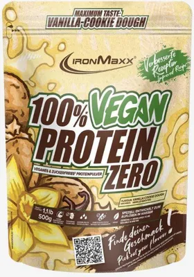 Produktbild von IronMaxx 100% Vegan Protein Zero – 500g-Beutel Vanilla Cookie Dough