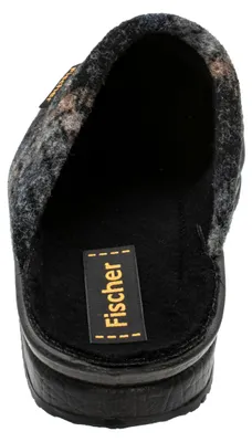 Produktbild von Fischer Herren Hausschuh Pantoffel Karomuster 204602, Größe:43 EU, Farbe:Grau