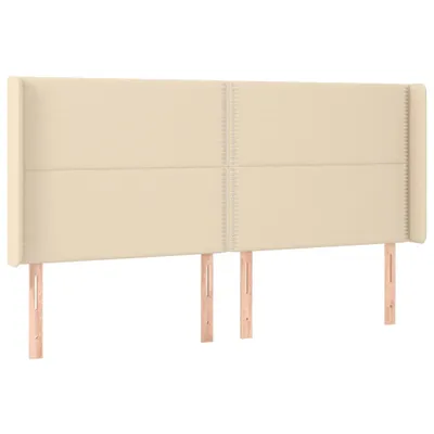Obrázok produktu pre vidaXL Čelo postele s ušami krémové 183x16x118/128 cm Látka