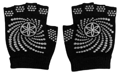 Imagen del producto de Gaiam - Guantes sin dedos unisex para hombre/mujer, ideales para yoga, modelo PP17456 (talla única) ()