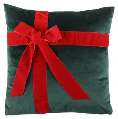 Produktbild von Weihnachtliches Dekokissen mit Schleife, 45 x 45 cm