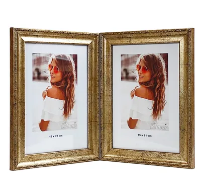 Obrázok produktu pre GALÉRIA Multirama VENETO pre fotografie 15 x 21 cm DVOJITÁ vertikálna ZLATÁ