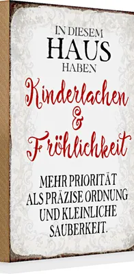 Produktbild von Holzschild Spruch 20x30cm in diesem Haus Kinderlachen