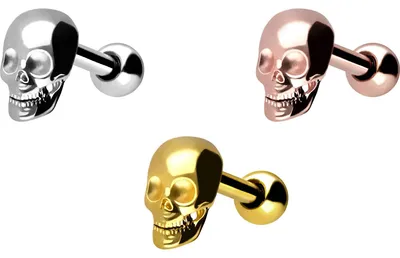 Produktbild von Ohrpiercing Chirurgenstahl Ohrpiercing TOTENKOPF