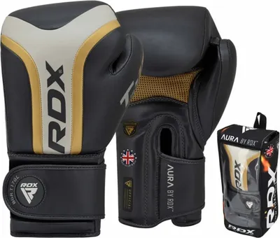 Produktbild von RDX Sports T17 Aura Boxhandschuhe - Schwarz / Gold - 10oz