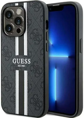 Obrázok produktu pre Guess 4G Printed Stripes Magsafe Puzdro Pre Iphone 15 Pro Max - Čierne