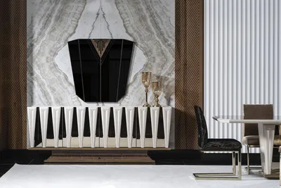 Zdjęcie produktu dla Elegancka biała komoda z lustrem w nowoczesnym stylu
