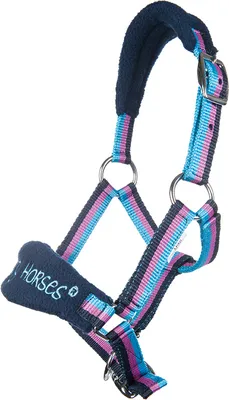 Produktbild von HKM Halfter Funny Horses DUNKELBLAU/BLAU/DUNKELPINK, Gr. Mini Shetty