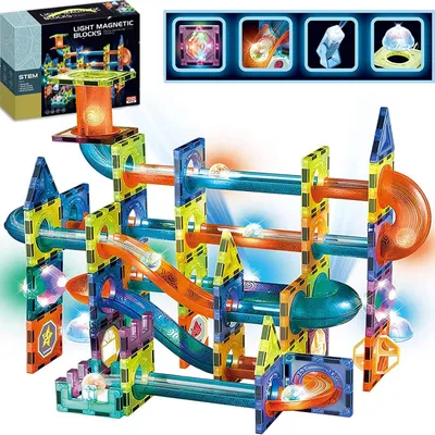 Zdjęcie produktu dla 110 sztuk magnetycznych klocków, zabawka STEM Montessori dla dzieci w wieku 3-8 lat, edukacyjna zabawka 3D, zestaw klocków konstrukcyjnych, idealny prezent