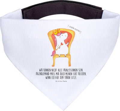 Produktbild von Mr. & Mrs. Panda Dreieckstuch Einhorn Prinzessin - Weiß - Geschenk, Bandana, Hundehalstuch, Monat, Tuch für Hunde, Halstuch Hund, Geburtstag, Geburtstagsgeschenk, Unicorn