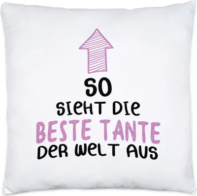 Produktbild von So Sieht Die Beste Tante Der Welt Aus Kissen Inkl. Füllung Lustig Geschenkidee Geschwister Geburtstag Nichte Neffe