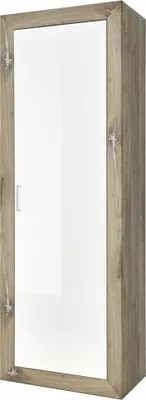Produktbild von Garderobenschrank - Flagstaff Eiche Nachbildung - Weiß Hochglanz - 68 x 193 cm